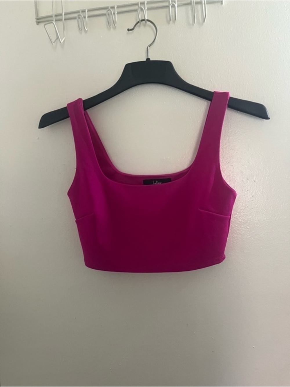 Lulu's Bright Fuchsia Square-Neck Crop Tank